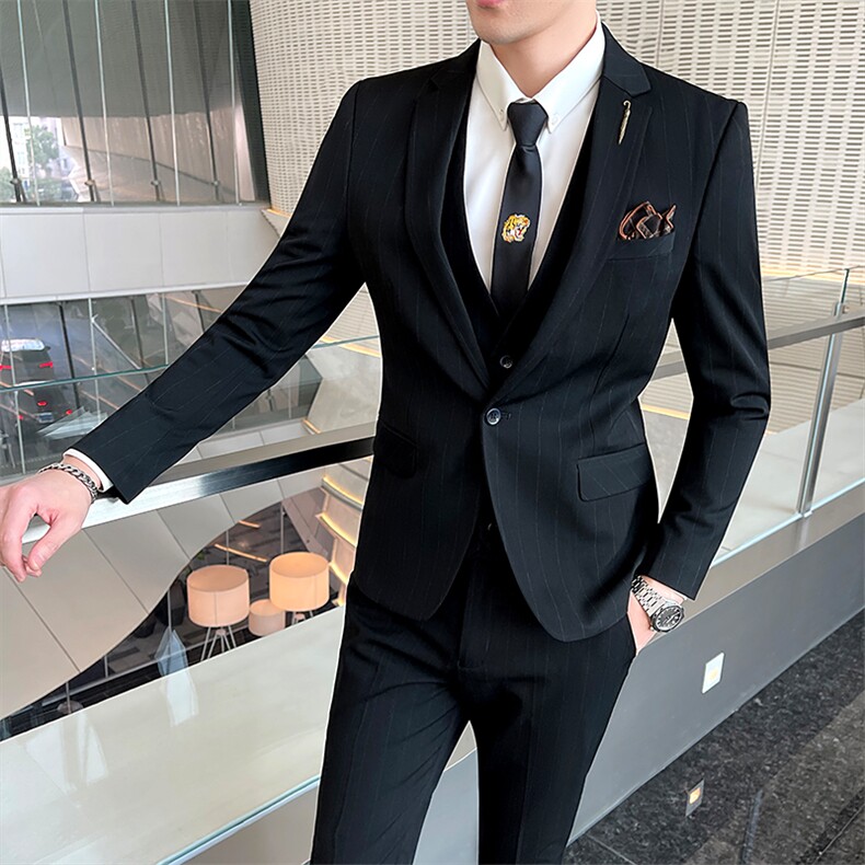 专业西服工厂永不断货男商务休闲大码西服套装三件套1819-P210,男装西服套装,星座311B