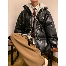 假两件连帽皮棉衣男宽松大码男士棉服潮棉袄外套A266-P02-P85，男装棉衣，电商A266