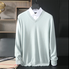 男V领薄款羊毛针织毛衣2025春季商务休闲保暖纯色内搭打底衫潮，男装羊绒套衫，台绒羊绒