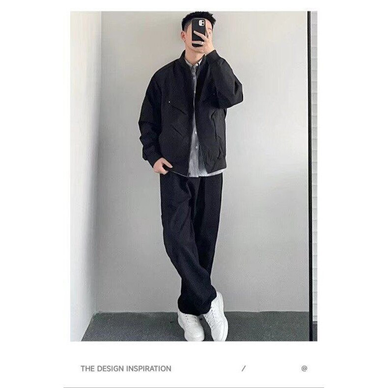 新款春秋飞行员夹克外套男美式黑色休闲棒球服工装高级感外套百搭,男装夹克,星座506A