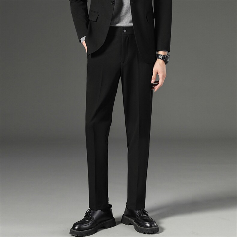 裤子男韩版秋冬加绒加厚九分小西裤男士修身垂感西装裤休闲长裤潮，男装西裤，星座505-2（原电商A260-1)