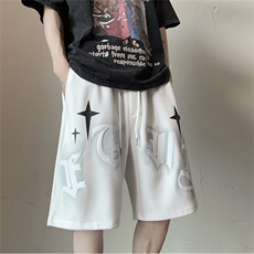 美式短裤男夏季宽松vintage五分裤潮牌休闲大码篮球高街运动裤子，男装休闲裤，星座716-2