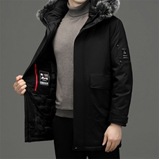 BEYR806钱塘2020-2中年男士冬季厚款中长款时尚休闲羽绒服P313，男装羽绒服，钱塘207-2