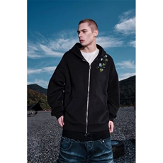 刺绣连帽拉链卫衣KM7147款M-3XL，男装卫衣，星座506A