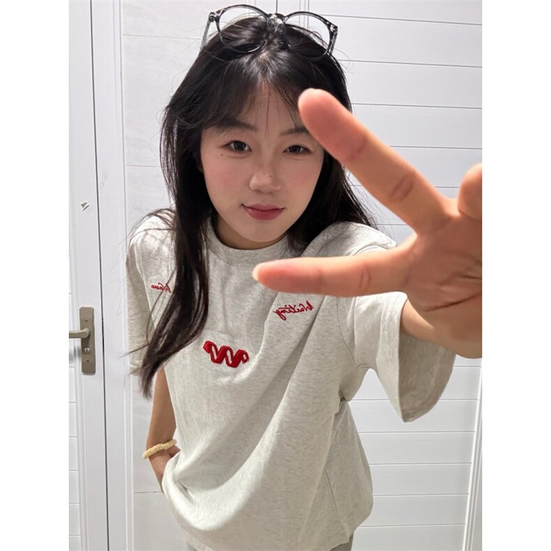 H0963-P35原版全刺绣内里铺布220克包边拉肩休闲短袖T恤,女装T恤,星座617A-2