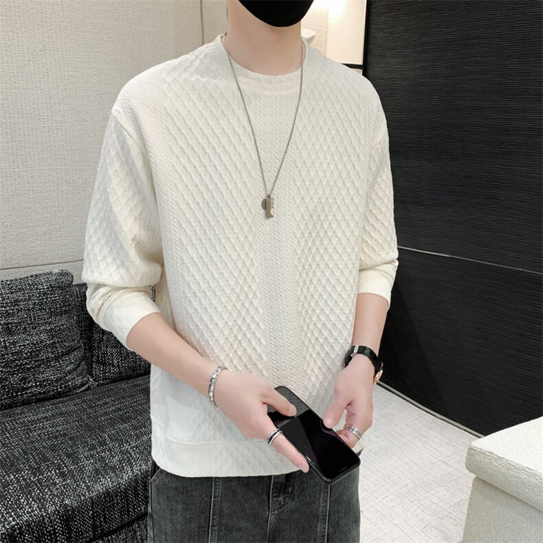 M-8XL秋季胖男生圆领提花卫衣男59,男装卫衣,星座209