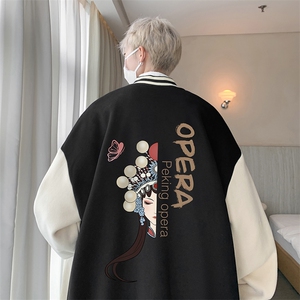 摇粒绒棒球服男大码开衫卫衣男夹克 BF86161-P65图片