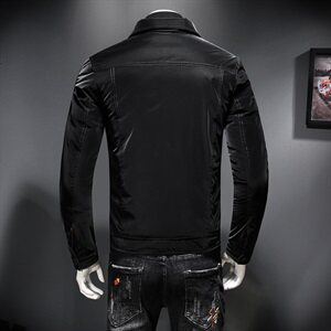 7126 冬季新款潮男个性翻领羽绒服个性徽章刺绣白鸭绒外套 P315图片