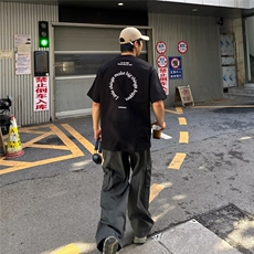 2025夏季美式复古水洗多口袋工装牛仔裤男女潮牌宽松休闲阔腿裤子，男装牛仔裤，星座506A