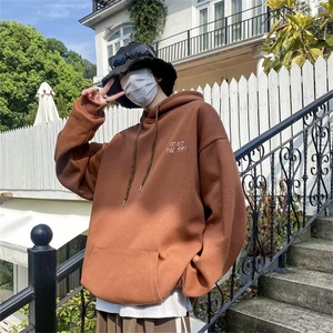 350g华棉潮牌印花连帽卫衣男女休闲春秋宽松时尚上衣5123-P43网图图片