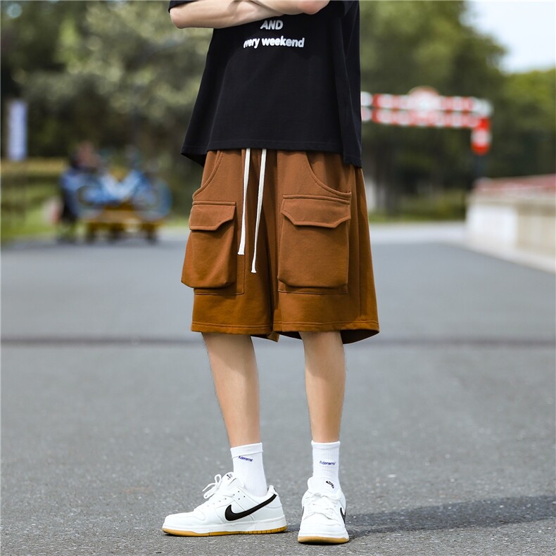 2025夏潮ins休闲卫裤男时尚五分短裤A061-X5512-P45图片
