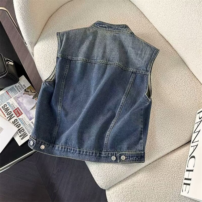 无袖牛仔马甲外套女夏季短款宽松薄款小个子马夹坎肩上衣J606,男装背心/马甲,星座1116A（原606A-3）