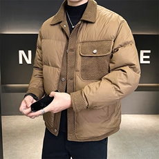 标90白鸭绒店主风新款翻领保暖羽绒服时尚潮流外套YR8322-P160，男装羽绒服，电商A413