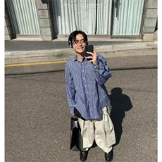 男士长袖衬衫小格子cityboy潮流翻领衬衣春休闲外套男914P45，男装衬衫，星座710