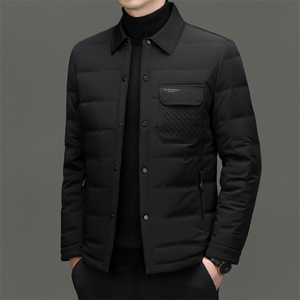 C98668钱塘2020-2新款商务休闲翻领简约中年男士羽绒服P205图片