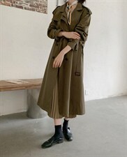 现货长款韩系气质款风衣，女装风衣，汐美