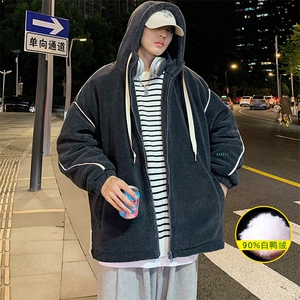 冬装青少年加厚羊羔绒连帽外套百搭羽绒服男女 8153-P195 控价268图片
