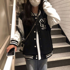 XZ613-2-E221-P50 字母刺绣拼接棒球服夹克宽松学院风外套学生图片