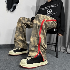 美式街头嘻哈迷彩裤可调节拉链百搭休闲男ins长裤K09891-P45，男装休闲裤，星座308B-1