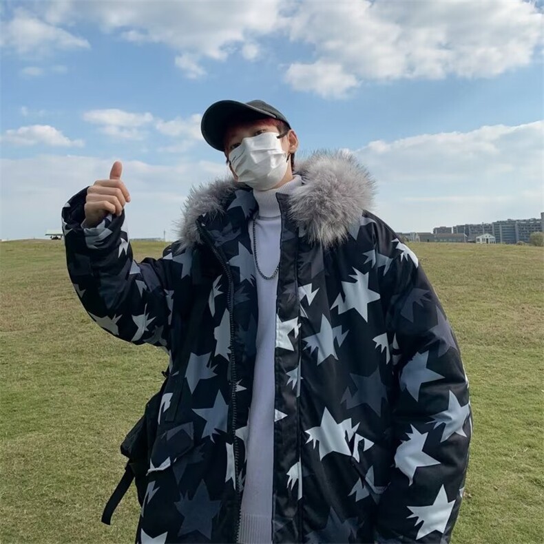 冬季新款大毛领棉服外套男女同款潮牌加厚保暖MY03-P65图片