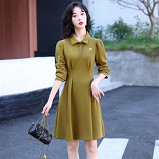 2025秋装新款休闲时尚潮流纯色气质优雅女装连衣裙，女装连衣裙，尚洛菲