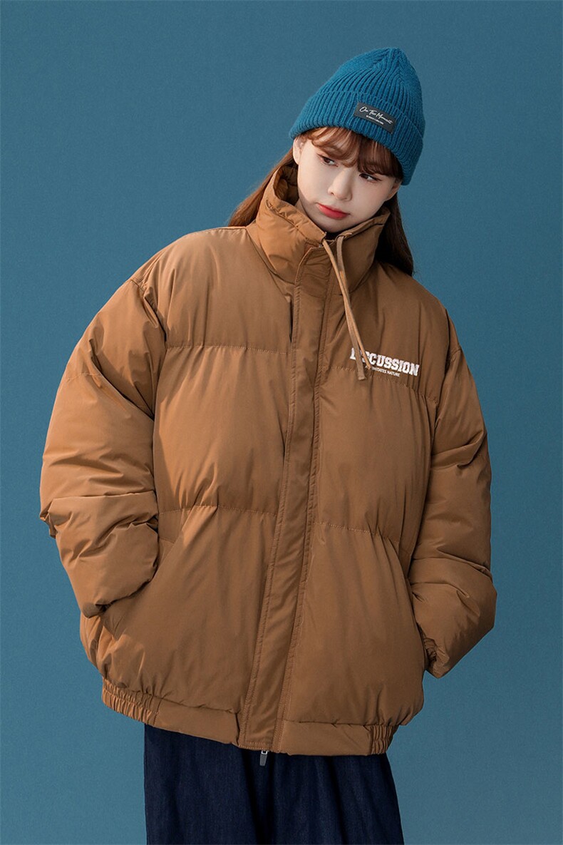 白鸭绒中性冬季新品设计感抽绳立领羽绒服YR214P195控258,男装羽绒服,A247A