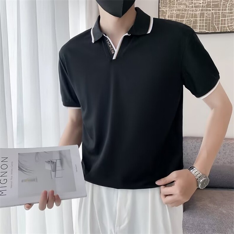 POLO衫短袖男夏季冰感翻领男士冰丝薄款半袖商务风大码T恤T549P28,男装Polo衫,星座1116-2