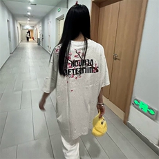 万针全刺绣工艺抖音得物高品质260克重磅纯棉双纱美式高街短袖T恤，男装T恤，电商A486