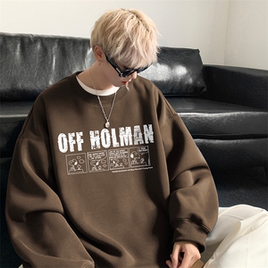 抖音供货、重磅360克现货字母印花圆领卫衣宽松 HD019-1-YL4328图片