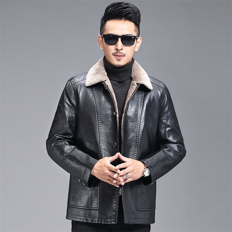 2023冬季新款中年加绒加厚皮衣男外套皮夹克爸爸装ALXB5166-P240,男装皮衣,电商B212（原钱塘6029）