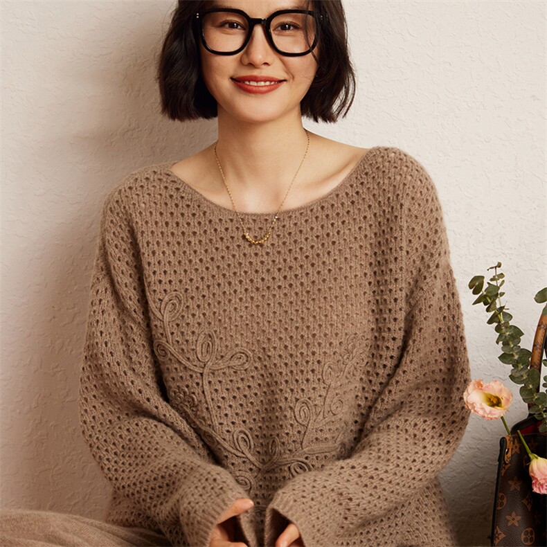 羊绒衫女加厚亲肤山羊绒毛衣内搭针织衫打底衫,女装羊绒衫,五色羊羊绒