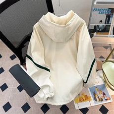 春秋条纹秋季潮牌连帽工装外套男拼接夹克常规款外穿274/P77，男装夹克，星座506B