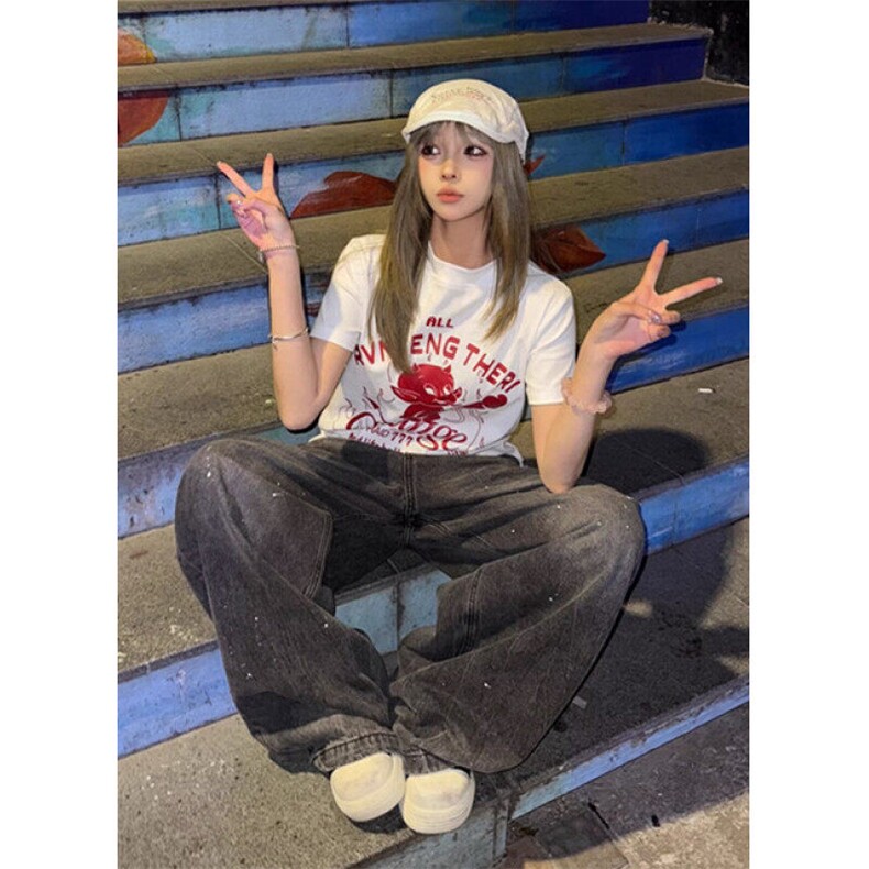 痞帅牛仔裤2025新款美式复古欧美高街宽松男女士长裤子N6072,男装牛仔裤,星座1116A（原606A-3）