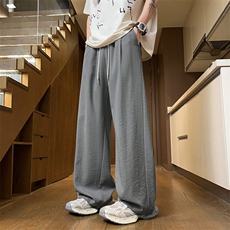 男士休闲裤春夏季薄款2025新款垂感微宽松直筒裤子Q29129-特P32，男装休闲裤，星座610（原A335）