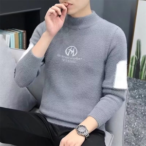2026新款半高领男毛衣冬季保暖时尚套头针织衫打底衫青年外套潮图片