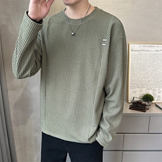 现货圆领长袖T恤衫提花春秋潮流简约休闲上衣TW6433-P48，男装T恤，星座1105-3