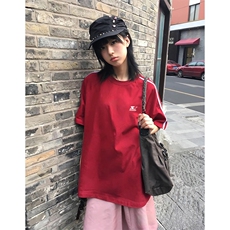 抖音得物高品质二开240克宽松纯棉美式潮牌三条杠织带短袖T恤，男装T恤，电商A486