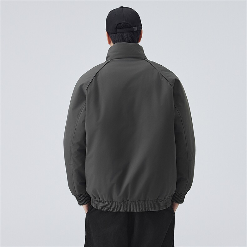 现货美式高街休闲夹克冬季三防立领纯色户外工装加厚棉服外套,男装夹克,电商A486