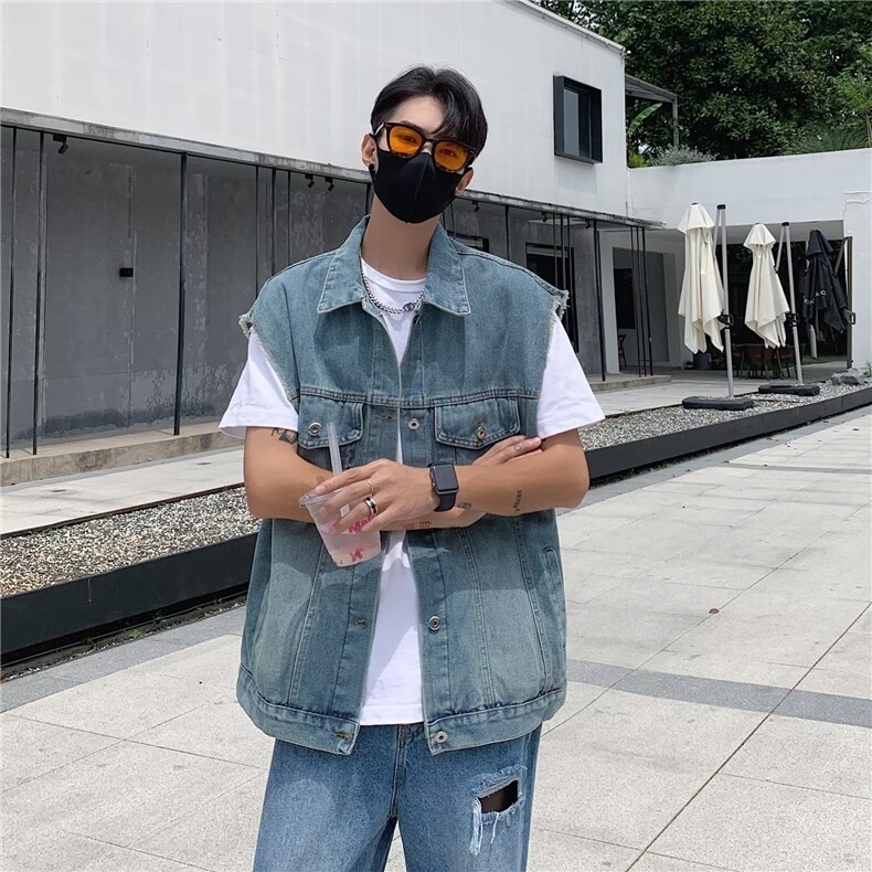 牛仔马甲男韩版潮流高街帅气2024春夏新款ins宽松外套W4832-P53,男装背心/马甲,星座412-3