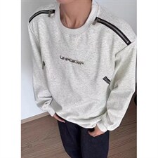 圆领纯色卫衣男秋冬设计感小众潮牌长袖拉链上衣WY99，男装卫衣，星座1116A（原606A-3）