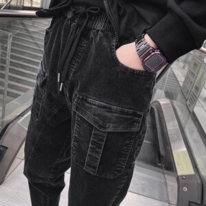 潮流春季牛仔裤男牛仔长裤小脚裤B5549P45图片