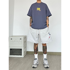胖胖哥港风速干百搭纯色短裤男夏季大码宽松休闲运动工装五分裤，男装休闲裤，电商A014
