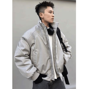 高品质春装新款老钱风美式高街解构立领棒球服飞行夹克潮休闲外套图片