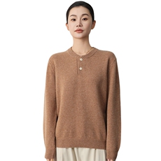 秋冬季羊毛半开襟加厚复古简约优雅羊毛衫，女装羊毛衫，挚尚羊绒