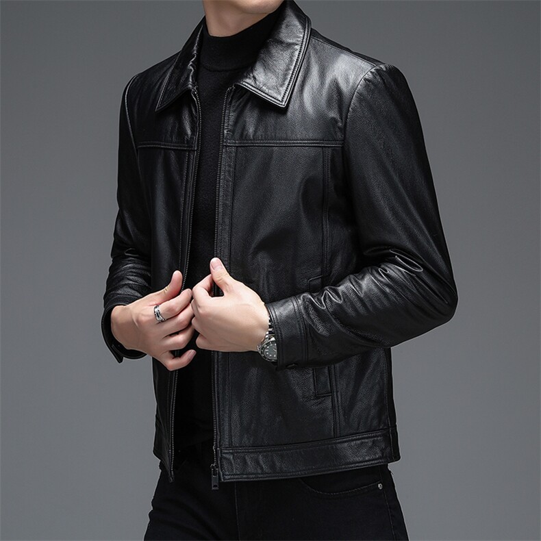 WL-N2001男式2023秋季新款翻领头层牛皮皮衣男P550,男装皮衣,电商B360