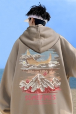 ！秋季重磅宽松大码港风水彩云印花连帽卫衣LW117-特p35，男装卫衣，星座508（原C305）
