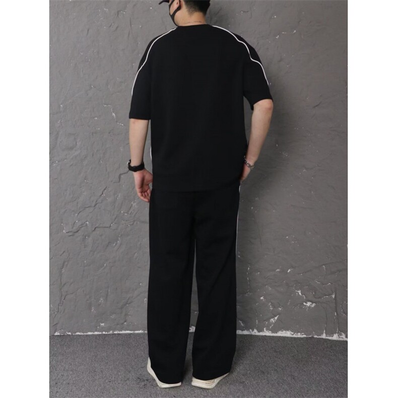 新夏季美式高街短袖T恤重磅宽松运动休闲男情侣装套装TZ5190P72,男装休闲套装,星座1013-5