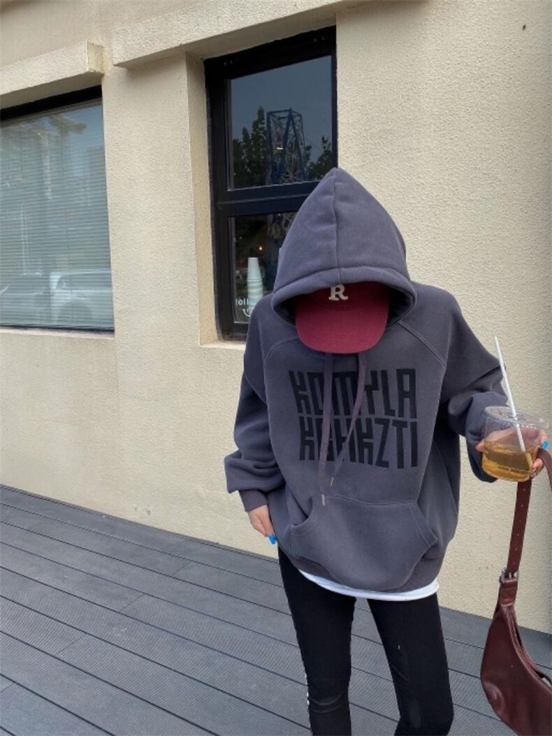 时尚休闲加绒卫衣，女装卫衣/绒衫，泽妤