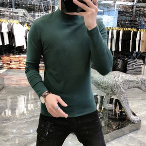 22新款秋冬潮牌男简欧大码休闲圆领双面德绒打底衫长袖A-800-P43图片