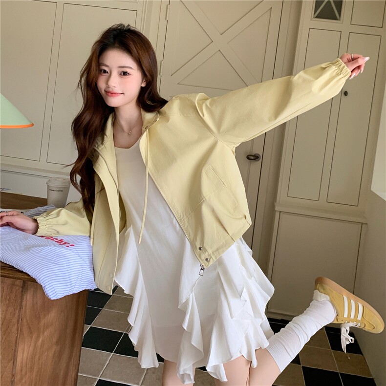 [现货新款]浅黄色休闲短外套女宽松春秋上衣2C353--723#P165K268,女装短外套,2C353